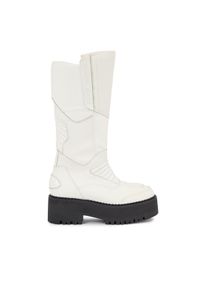 Tommy Jeans Kozaki Tjw Long Shaft Biker Boot EN0EN02376 Biały. Kolor: biały. Materiał: skóra #1