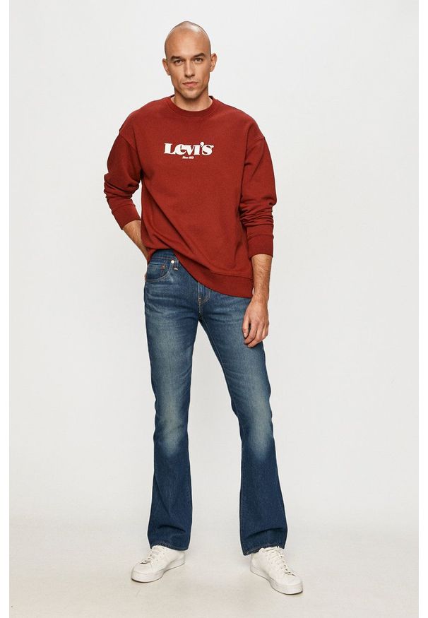Levi's® - Levi's - Bluza bawełniana. Okazja: na spotkanie biznesowe, na co dzień. Kolor: czerwony. Materiał: bawełna. Wzór: nadruk. Styl: casual, biznesowy