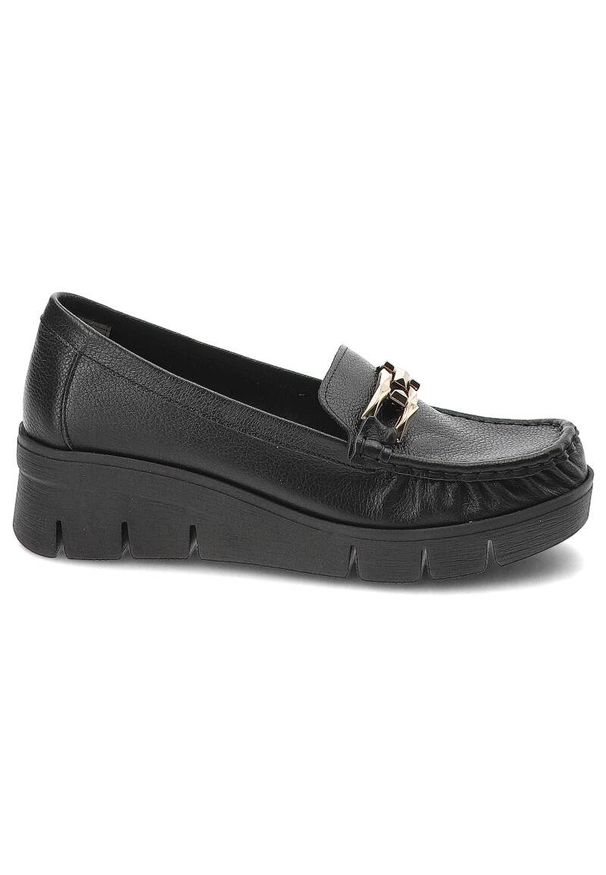 Czarne Półbuty Armodo Stylowe Obuwie Damskie. Kolor: czarny. Materiał: skóra. Styl: elegancki