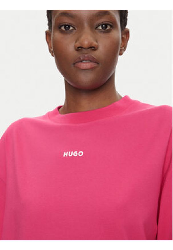 Hugo - HUGO T-Shirt 50490593 Różowy Relaxed Fit. Kolor: różowy. Materiał: bawełna