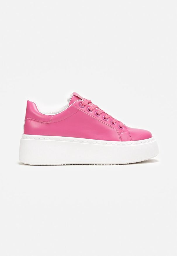 Renee - Fuksjowe Sneakersy na Grubej Podeszwie Cernanda. Okazja: na co dzień. Kolor: różowy. Obcas: na platformie