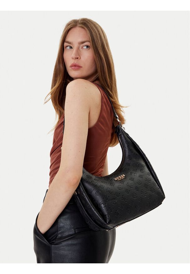 Guess Torebka Phoebe HWPD96 65020 Czarny. Kolor: czarny. Materiał: skórzane