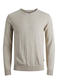 Jack & Jones - Jack&Jones Sweter 12208365 Beżowy Regular Fit. Kolor: beżowy. Materiał: bawełna #4