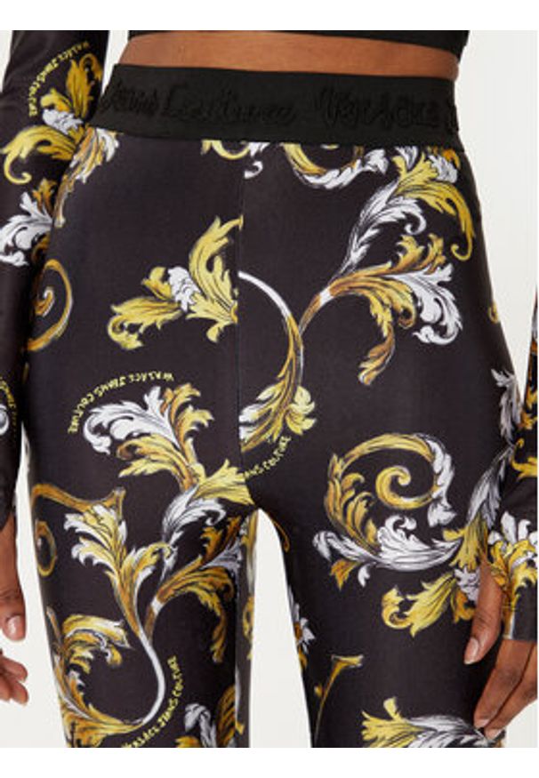 Versace Jeans Couture Legginsy 78HAC101 Czarny Slim Fit. Kolor: czarny. Materiał: syntetyk