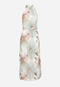 Born2be - Zielona Sukienka z Plisami Wiązaniem i Paskiem z Klamrą Nitenna. Okazja: na imprezę, na co dzień. Kolor: zielony. Długość rękawa: bez rękawów. Typ sukienki: rozkloszowane. Styl: klasyczny, casual, elegancki #3