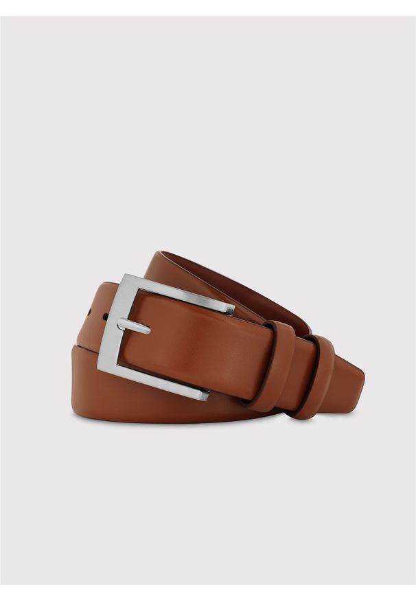 Pako Lorente - PAKO LORENTE - Kamelowy skórzany pasek męski. Kolor: czarny, czerwony, brązowy. Materiał: skóra