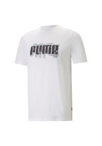 T-shirt z krótkim rękawem męski Puma GRAPHICS WORDING. Kolor: biały. Długość rękawa: krótki rękaw. Długość: krótkie