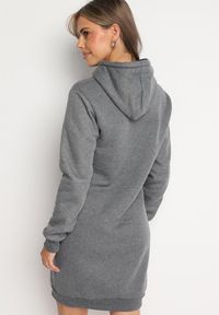 Born2be - Ciemnoszara Tunika Bluza z Bawełną Kapturem i Sznurkami Mivilora. Okazja: na co dzień, do pracy. Typ kołnierza: kaptur. Kolor: szary. Materiał: bawełna. Długość rękawa: długi rękaw. Długość: długie. Styl: sportowy, casual #5