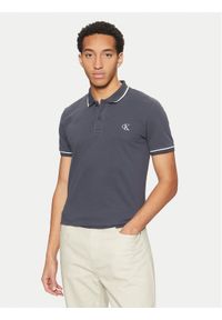 Calvin Klein Jeans Polo J30J315603 Granatowy Slim Fit. Typ kołnierza: polo. Kolor: niebieski. Materiał: bawełna