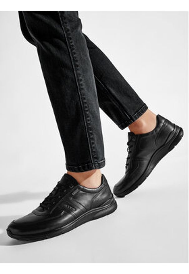 ecco - ECCO Sneakersy Irving GORE-TEX 51161401001 Czarny. Kolor: czarny. Materiał: skóra. Technologia: Gore-Tex