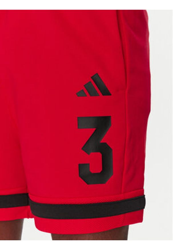 Adidas - adidas Szorty sportowe Seasonal Essentials Sport JD8089 Czerwony Regular Fit. Kolor: czerwony. Materiał: bawełna. Styl: sportowy
