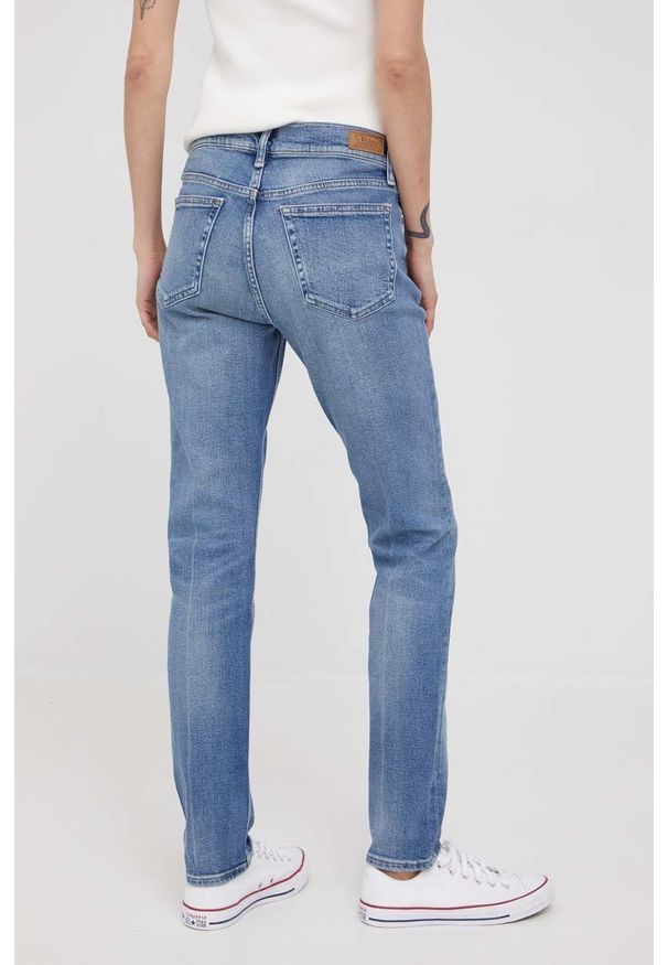 Polo Ralph Lauren jeansy damskie medium waist. Kolor: niebieski