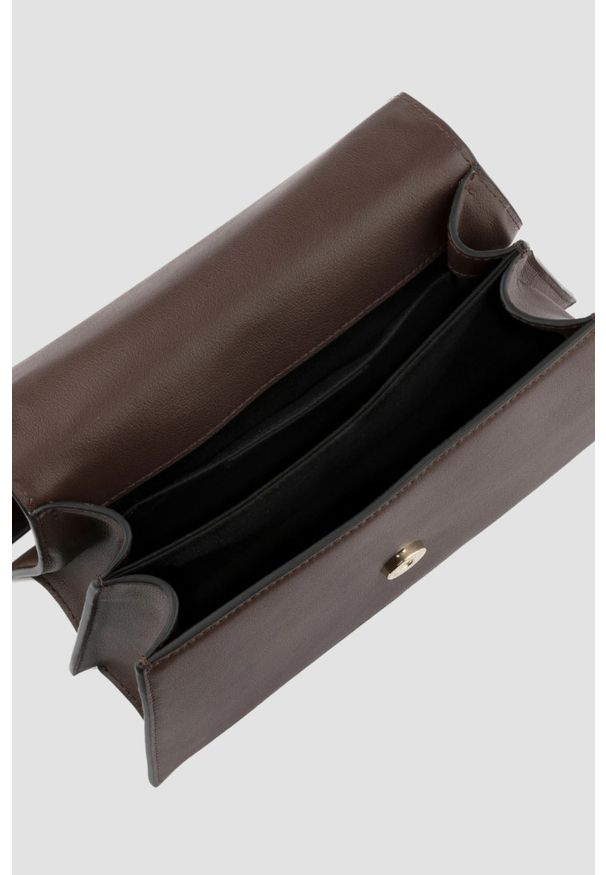 Karl Lagerfeld - KARL LAGERFELD Czekoladowa torebka damska Crossbody. Kolor: brązowy. Materiał: skórzane