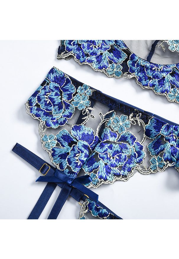 Intica - Komplet bielizny trzyczęściowy z delikatnymi detalami na wyjątkowe okazje Maimo. Kolor: pomarańczowy. Materiał: tkanina, materiał