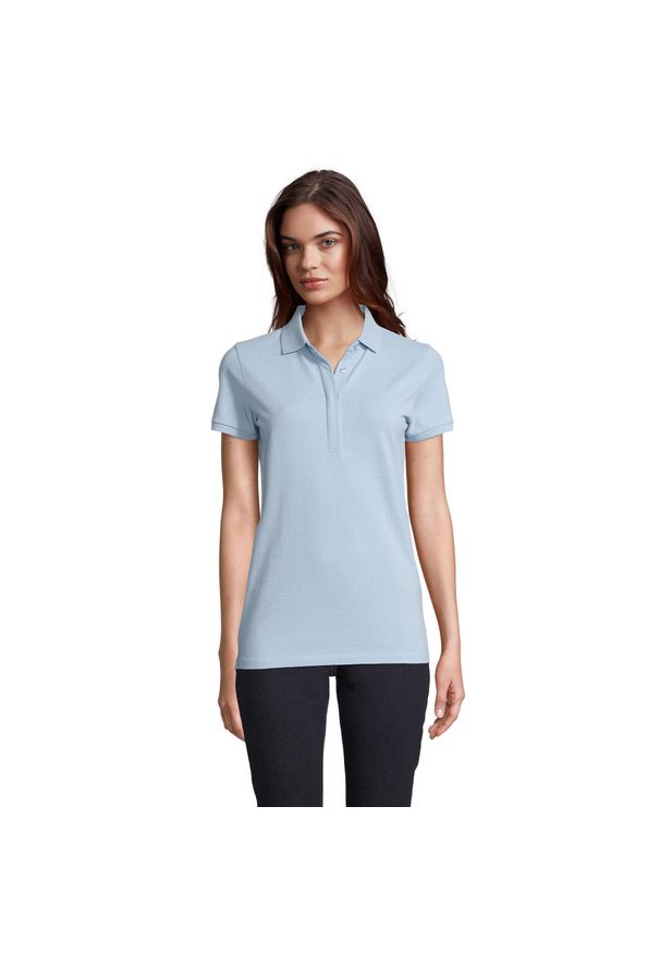 SOL'S - Damska koszulka polo Sol's Owen. Typ kołnierza: polo. Kolor: niebieski. Materiał: bawełna