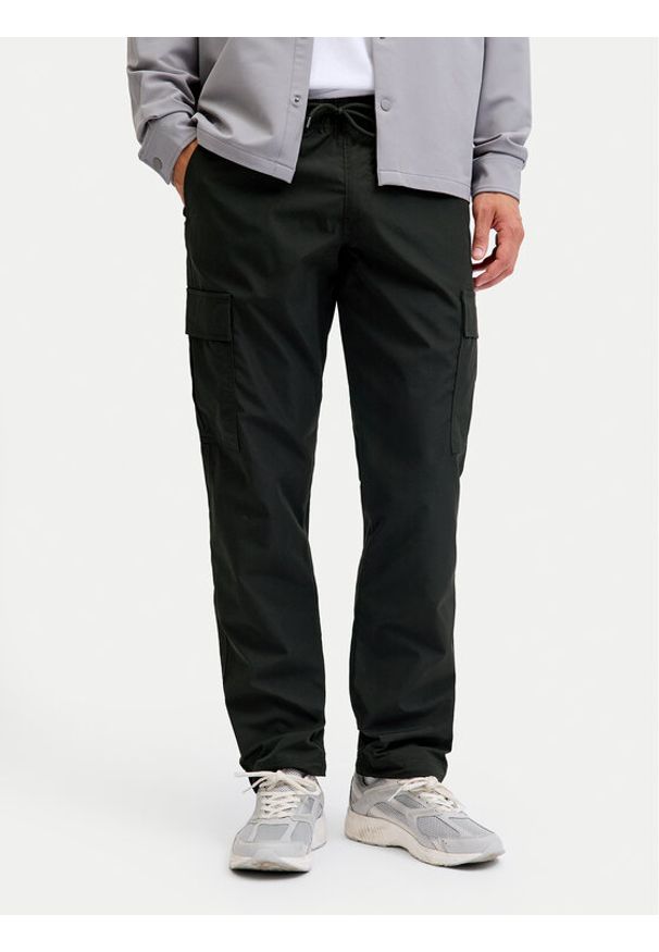 Jack & Jones Spodnie materiałowe Kane 12278911 Czarny Relaxed Fit. Kolor: czarny. Materiał: syntetyk