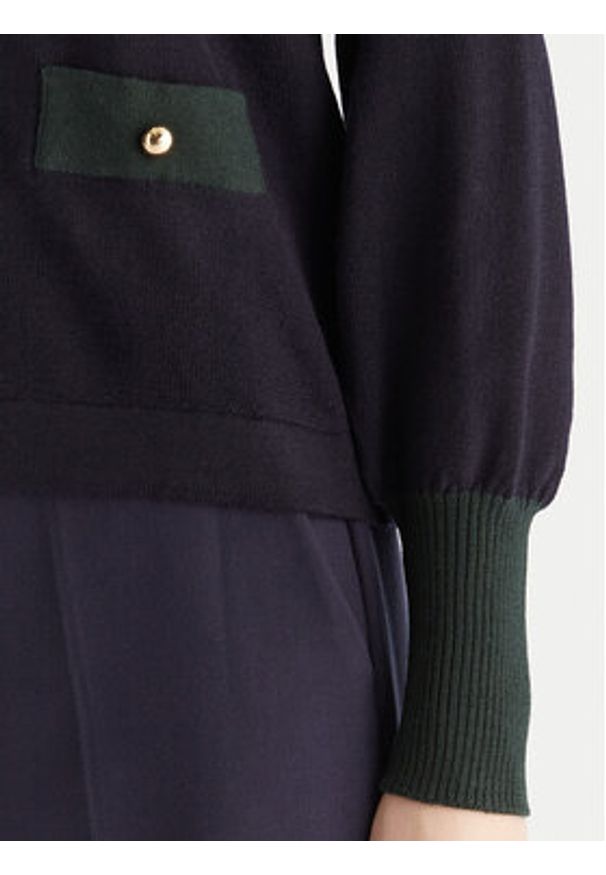 Luisa Spagnoli Sweter Maluma 100211 Granatowy Regular Fit. Kolor: niebieski. Materiał: wełna