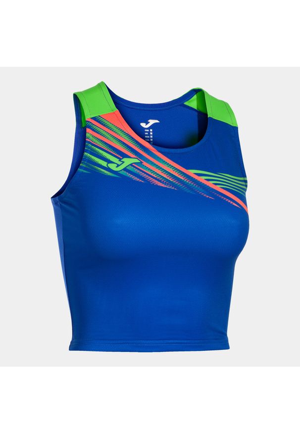 Biustonosz dla kobiet Joma Elite X. Kolor: niebieski, wielokolorowy, zielony. Sezon: lato. Sport: bieganie