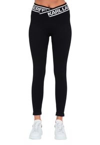 Karl Lagerfeld - KARL LAGERFELD Czarne damskie legginsy, Rozmiar L. Kolor: czarny #3