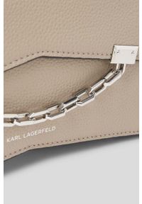 Karl Lagerfeld torebka skórzana kolor szary. Kolor: szary. Materiał: skórzane #2