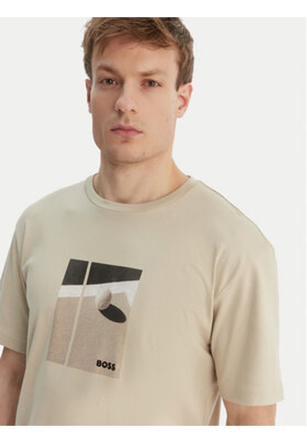 BOSS T-Shirt Join 50554365 Beżowy Regular Fit. Kolor: beżowy. Materiał: bawełna