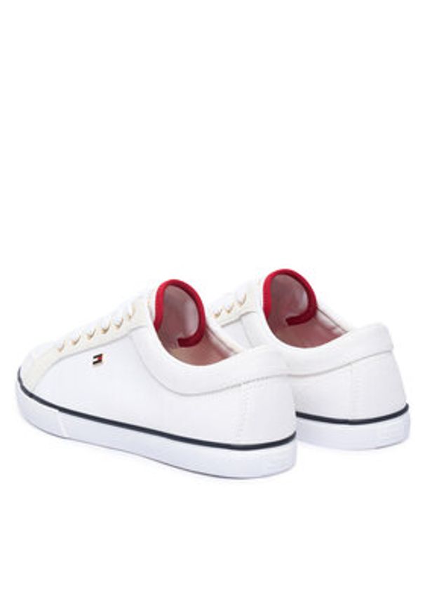 TOMMY HILFIGER - Tommy Hilfiger Tenisówki Th Low FW0FW09390 Biały. Kolor: biały. Materiał: materiał