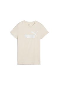 Puma - Damska koszulka z logo ESS No. 1 PUMA Alpine Snow White. Kolor: beżowy, biały, wielokolorowy. Sport: fitness, bieganie #1