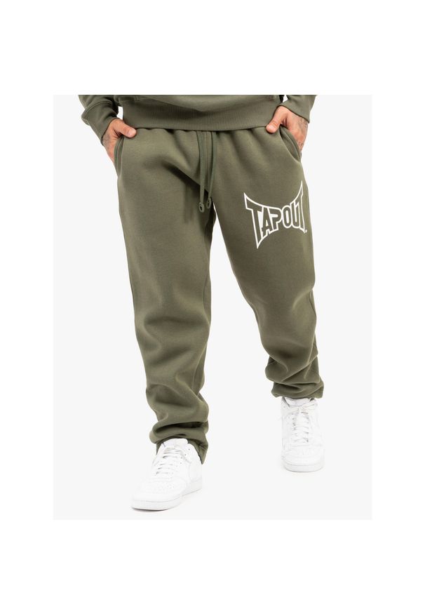 TAPOUT - Spodnie dresowe o klasycznym kroju Tapout Basic. Okazja: na co dzień. Kolor: wielokolorowy, biały, zielony. Materiał: dresówka. Styl: klasyczny