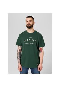 PITBULL - Koszulka bawełniana sportowa t-shirt dla dorosłych Garment Washed USA Cal. Kolor: biały, wielokolorowy, zielony. Materiał: bawełna