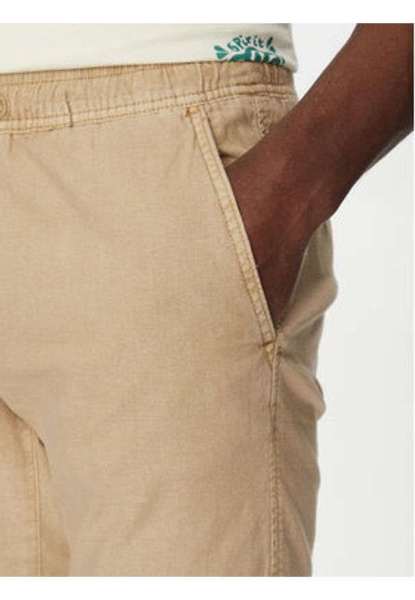 INDICODE Szorty materiałowe Wamo 70-728 Beżowy Slim Fit. Kolor: beżowy. Materiał: len, bawełna