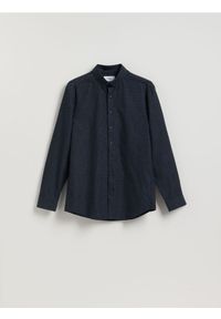 Reserved - Bawełniana koszula regular fit - granatowy. Kolor: niebieski. Materiał: bawełna #1