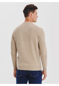 Pako Lorente - PAKO LORENTE - Beżowy sweter męski v-neck. Kolor: czarny, czerwony, beżowy. Materiał: bawełna. Sezon: jesień #6