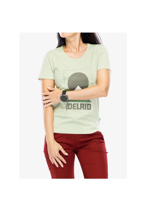 EDELRID - Koszulka bawełniana damska Edelrid Highball T-Shirt V. Kolor: zielony. Materiał: bawełna