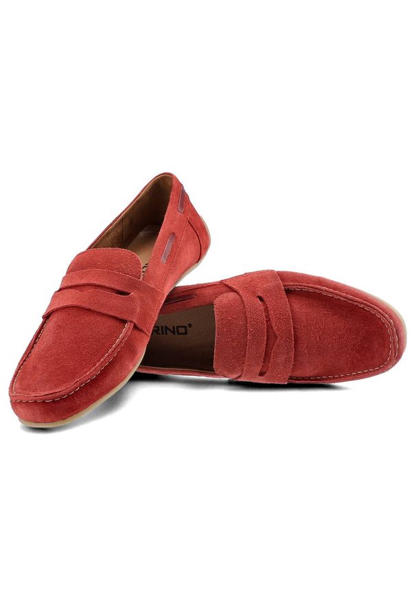 Czerwone Mokasyny Męskie Karino Stylowe Obuwie. Zapięcie: bez zapięcia. Kolor: czerwony. Materiał: jeans, zamsz, skóra. Szerokość cholewki: normalna. Styl: elegancki