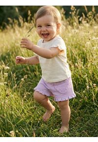 Sinsay - Bawełniane szorty z ozdobnymi falbanami - niebieski. Kolor: niebieski. Materiał: bawełna #1