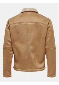 Only & Sons Kurtka z imitacji skóry 22026162 Beżowy Regular Fit. Kolor: beżowy. Materiał: skóra #6