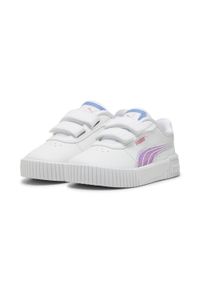 Puma - Sneakersy dziecięce Carina 2.0 Deep Dive PUMA White Blue Skies Fast Pink. Okazja: na plażę. Kolor: biały, wielokolorowy, różowy. Sezon: lato. Sport: tenis