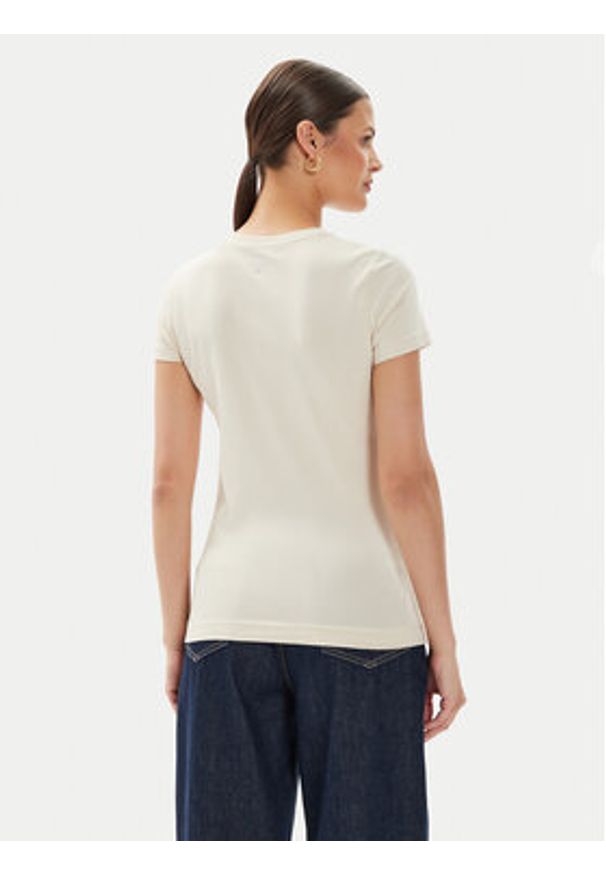 Guess T-Shirt Flowers W4YI30 J1314 Żółty Slim Fit. Kolor: żółty. Materiał: bawełna