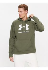 Under Armour Bluza Ua Rival Fleece Logo Hd 1379758 Khaki Loose Fit. Kolor: brązowy. Materiał: bawełna