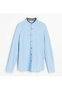 Reserved - Dzianinowa koszula slim fit - Niebieski. Kolor: niebieski. Materiał: dzianina #1