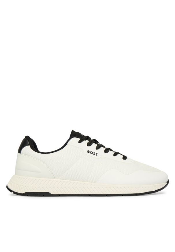 BOSS Sneakersy Titanium 50563962 Biały. Kolor: biały. Materiał: skóra