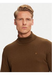 Wrangler Golf 112357293 Brązowy Regular Fit. Typ kołnierza: golf. Kolor: brązowy. Materiał: bawełna, syntetyk #3