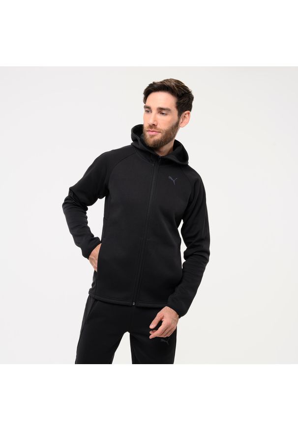 Decathlon - Bluza z kapturem męska Puma Active Gym & Pilates. Typ kołnierza: kaptur. Kolor: czarny. Materiał: bawełna, materiał. Sport: joga i pilates