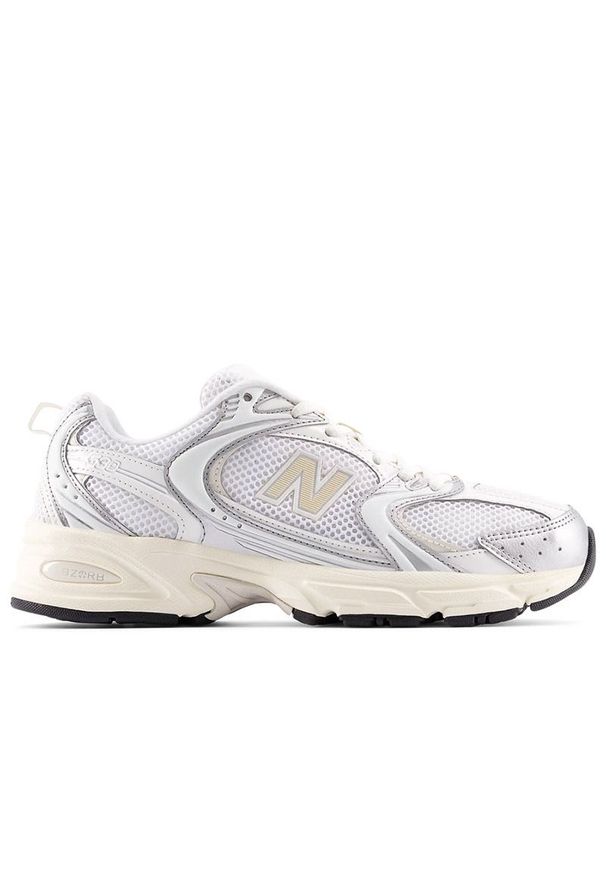 Buty unisex New Balance U530ESB - srebrne. Kolor: srebrny. Materiał: materiał, syntetyk. Szerokość cholewki: normalna. Sezon: lato. Sport: turystyka piesza