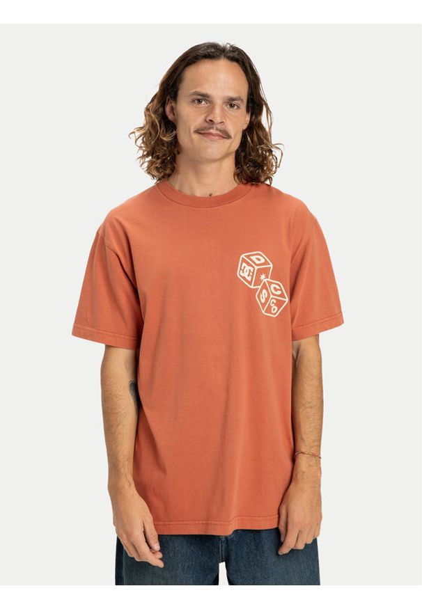 DC Shoes T-Shirt High Rollin EDYZT04367 Pomarańczowy Regular Fit. Kolor: pomarańczowy. Materiał: bawełna