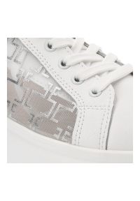 Białe Sneakersy Artiker Stylowe Przezroczyste Obuwie Damskie. Okazja: na co dzień. Kolor: biały. Materiał: materiał. Wzór: aplikacja #4