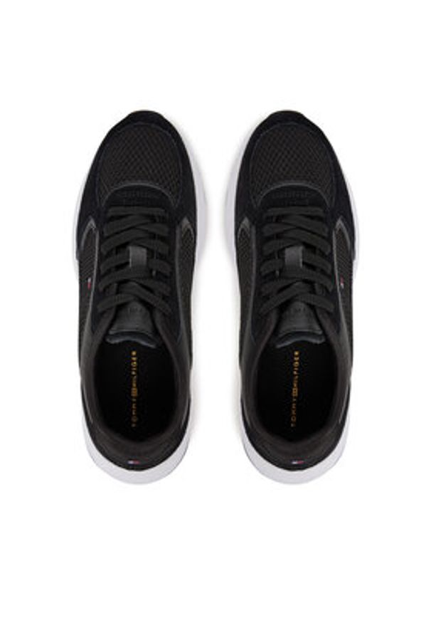 TOMMY HILFIGER - Tommy Hilfiger Sneakersy Sporty Runner FW0FW08644 Czarny. Kolor: czarny. Materiał: materiał