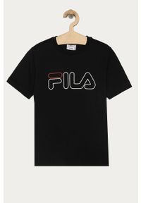 Fila - T-shirt dziecięcy 134-164 cm. Okazja: na co dzień. Kolor: czarny. Materiał: bawełna, dzianina. Wzór: nadruk. Styl: casual #1