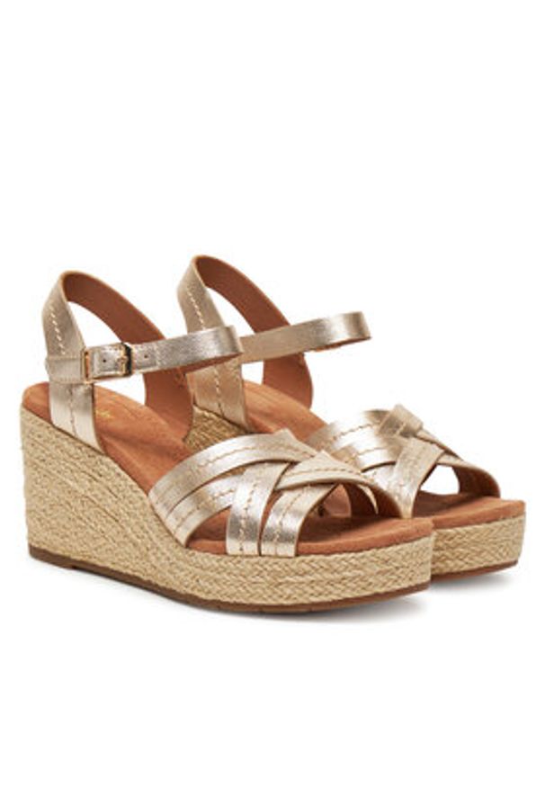 Clarks Espadryle Sabina Strap 26181463 Złoty. Kolor: złoty. Materiał: skóra