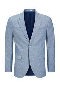 Jack & Jones - Jack&Jones Marynarka Riviera 12228721 Niebieski Slim Fit. Kolor: niebieski. Materiał: bawełna, len #4